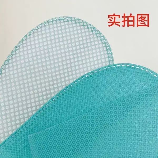 一次性拖鞋 PP蓝色无纺布鞋底：160克泡泡纹 帮面：80克无纺布  盖面：80克无纺布（500/包整包发货）